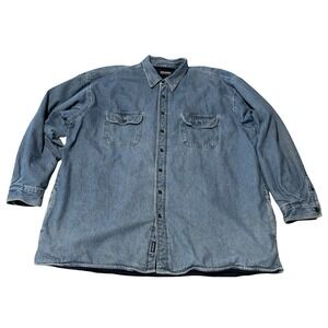 Wolverine Men's Denim Jacket Shacket Fleece Lined *Stained* Size 3XLT 30x34